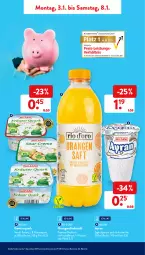 Gazetka promocyjna AldiSud - ALDI Aktuell - Gazetka - ważna od 08.01 do 08.01.2022 - strona 9 - produkty: aldi, Ayran, Becher, direktsaft, discount, eis, elle, flasche, fleisch, frucht, fruchtfleisch, getränk, gewürz, gewürzquark, joghur, joghurt, kräuter, lebensmittel, mit frucht, monitor, orange, orangen, quark, reis, saft