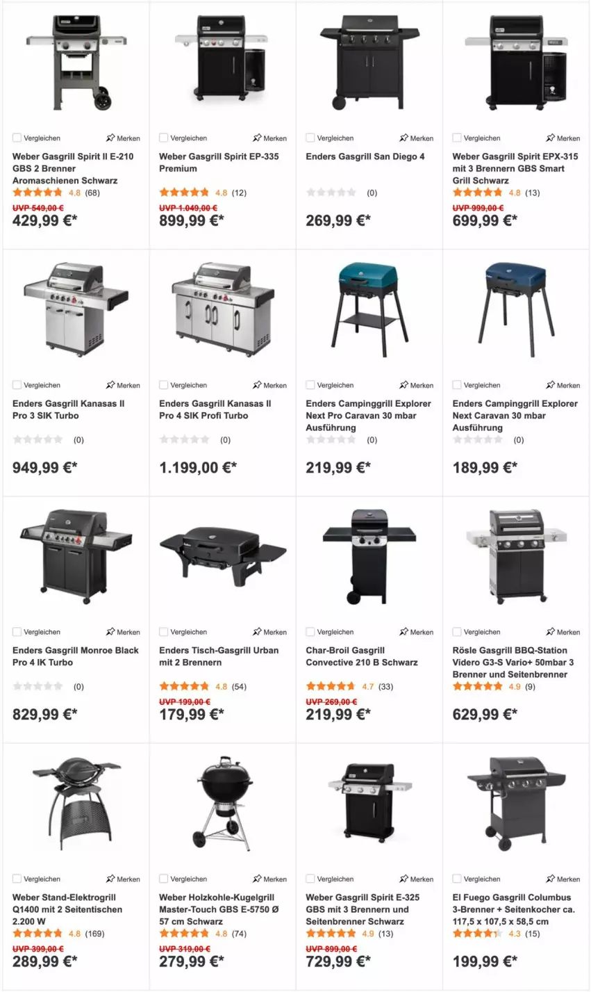 Aktueller Prospekt Obi - Prospekte - von 18.03 bis 31.03.2022 - strona 6 - produkty: char-broil, Elektro, enders, gasgrill, grill, Holz, holzkohle, Kocher, Kugel, kugelgrill, lack, LG, rösle, Ti, tisch, weber