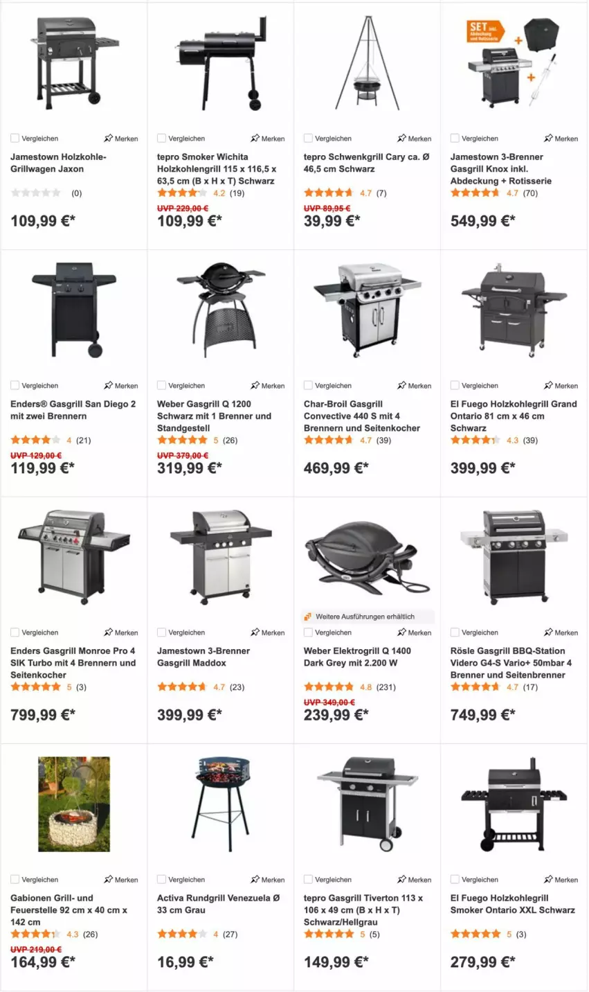 Aktueller Prospekt Obi - Prospekte - von 18.03 bis 31.03.2022 - strona 7 - produkty: activa, bio, char-broil, Elektro, elle, enders, gasgrill, grill, Holz, holzkohle, holzkohlegrill, Kocher, Kohlegrill, LG, rösle, rundgrill, tepro, Ti, weber